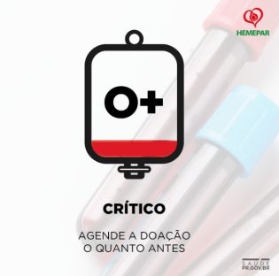Hemocentro de Cascavel faz apelo urgente por doações de sangue O+ Imagem referente a Hemocentro de Cascavel faz apelo urgente por doações de sangue O+