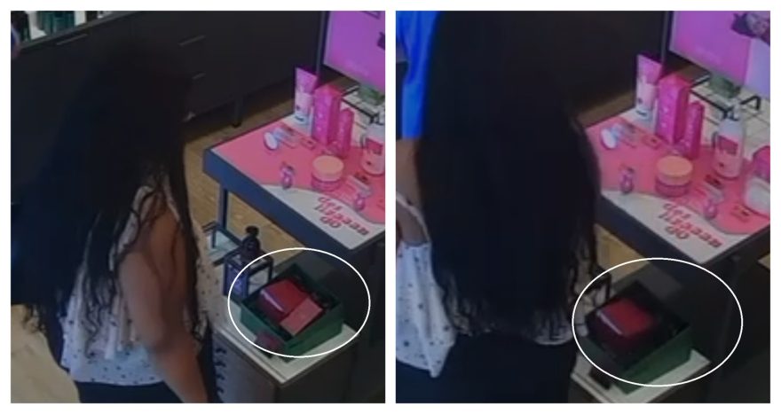 Câmera registra furto de perfume em loja de cosméticos no Centro