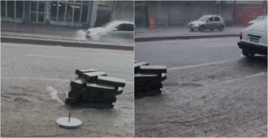 Comerciantes de Cascavel temem alagamentos na Avenida Carlos Gomes