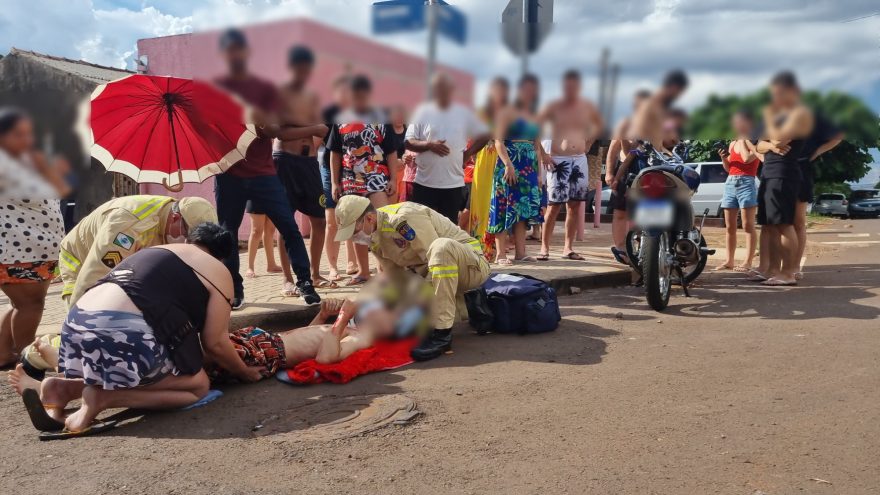 Motociclista sofre múltiplas fraturas em acidente de trânsito na Rua Tupinambás