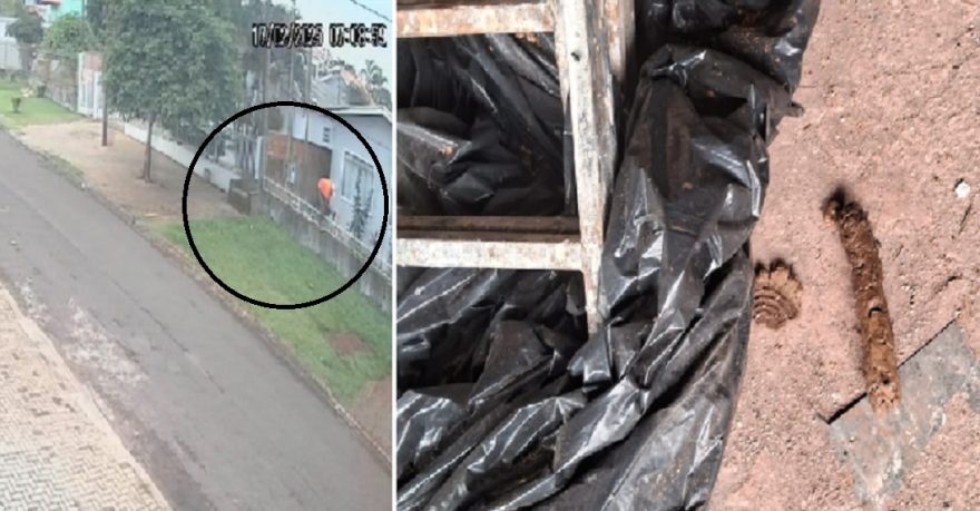 Ladrão tenta furtar escada e deixa “presente” para moradores no Alto Alegre