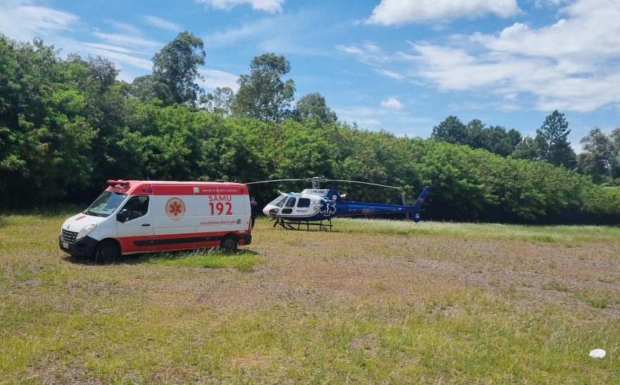Com princípio de AVC, paciente de 68 anos é trazida a Cascavel de Helicóptero