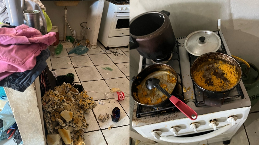 Resgate dramático: mãe e filho são encontrados em meio a fezes e lixo em casa Resgate dramático: mãe e filho são encontrados em meio a fezes e lixo em casa