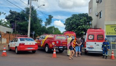 Grande efetivo é mobilizado após criança cair de janela de prédio no Cascavel Velho Imagem referente a Grande efetivo é mobilizado após criança cair de janela de prédio no Cascavel Velho