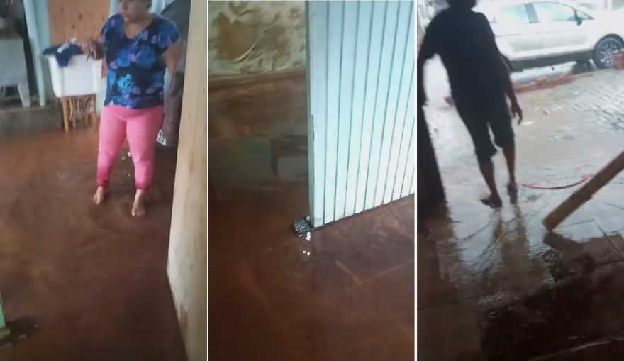 Temporal em Cascavel: Moradora do Bairro Tarumã tem casa invadida pela água