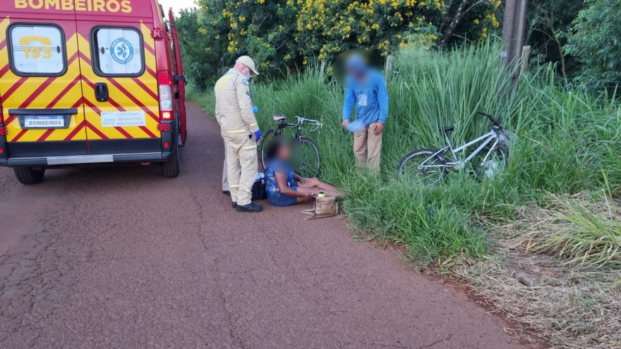 Mulher de 48 anos fica ferida após cair de bicicleta no Bairro Cataratas