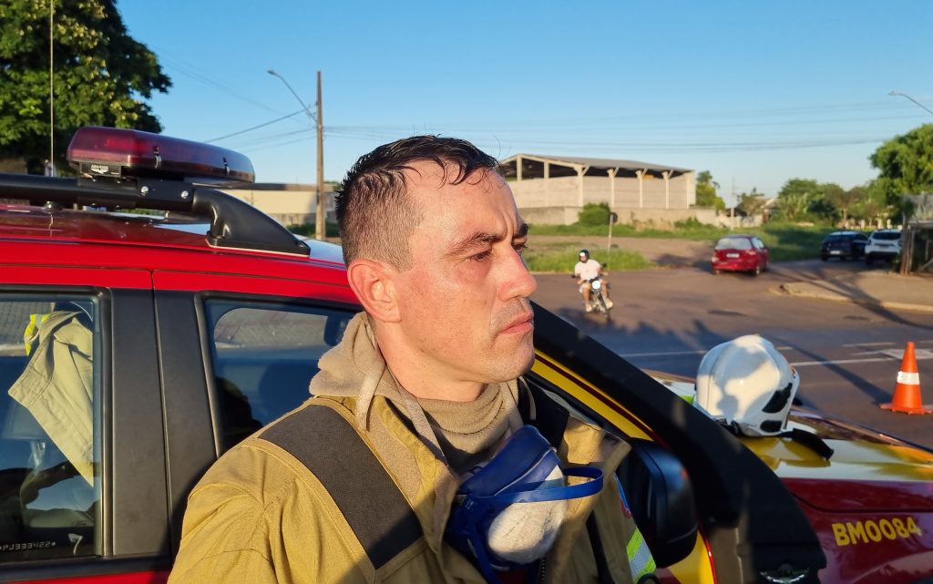 Tenente fala sobre combate ao incêndio no Detran e destaca ação rápida do Corpo de Bombeiros