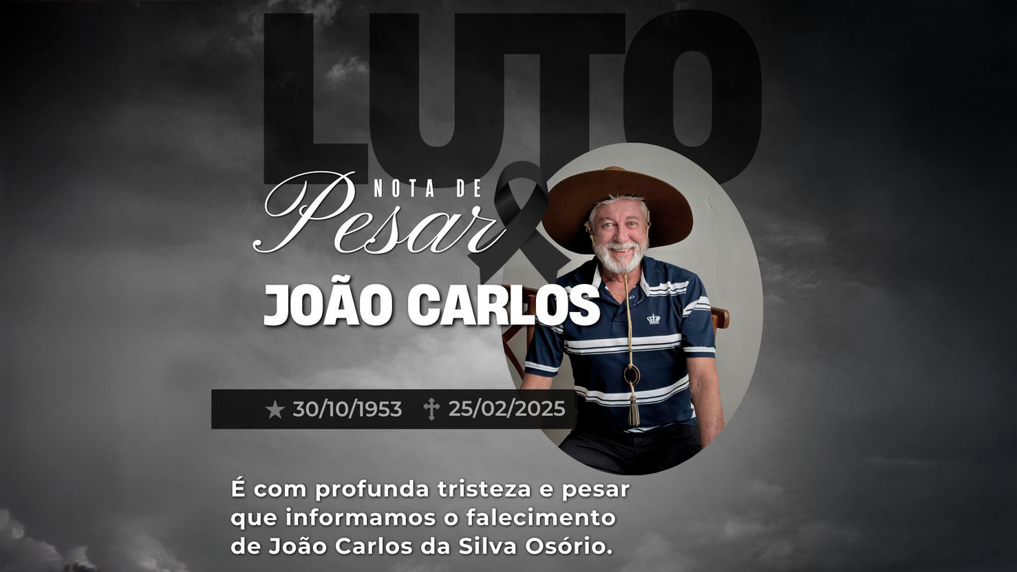 Morre João Carlos da Silva Osório, fundador do CTG Estância Colorada em Cascavel