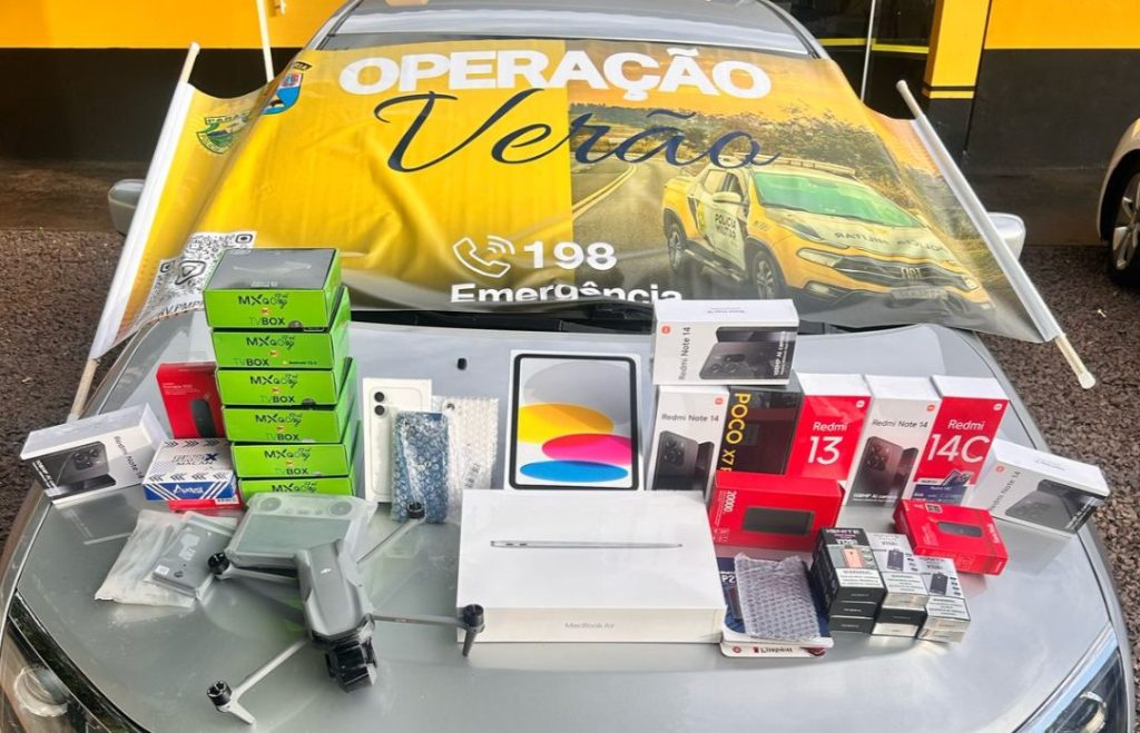 PRE apreende R$ 65 mil em eletrônicos em Vera Cruz do Oeste