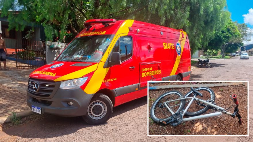 Criança fica ferida ao sofrer queda de bicicleta no bairro Universitário