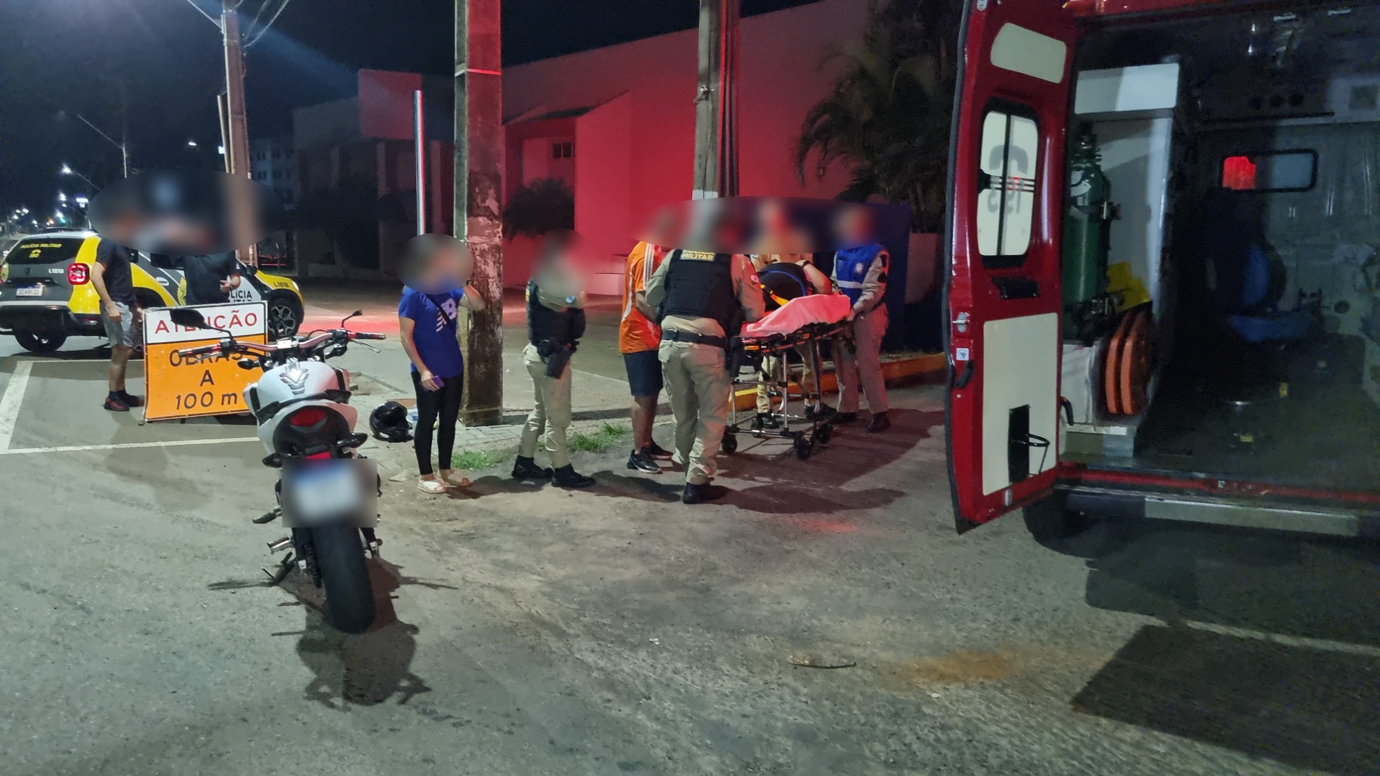 Acidente de trânsito em Cascavel deixa mulher de 26 anos com suspeita de fratura