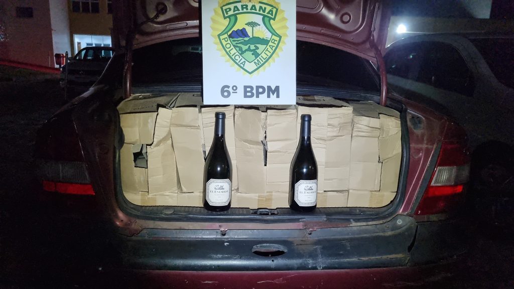 PM apreende contrabando de vinho avaliado em R$ 70 mil em Cascavel