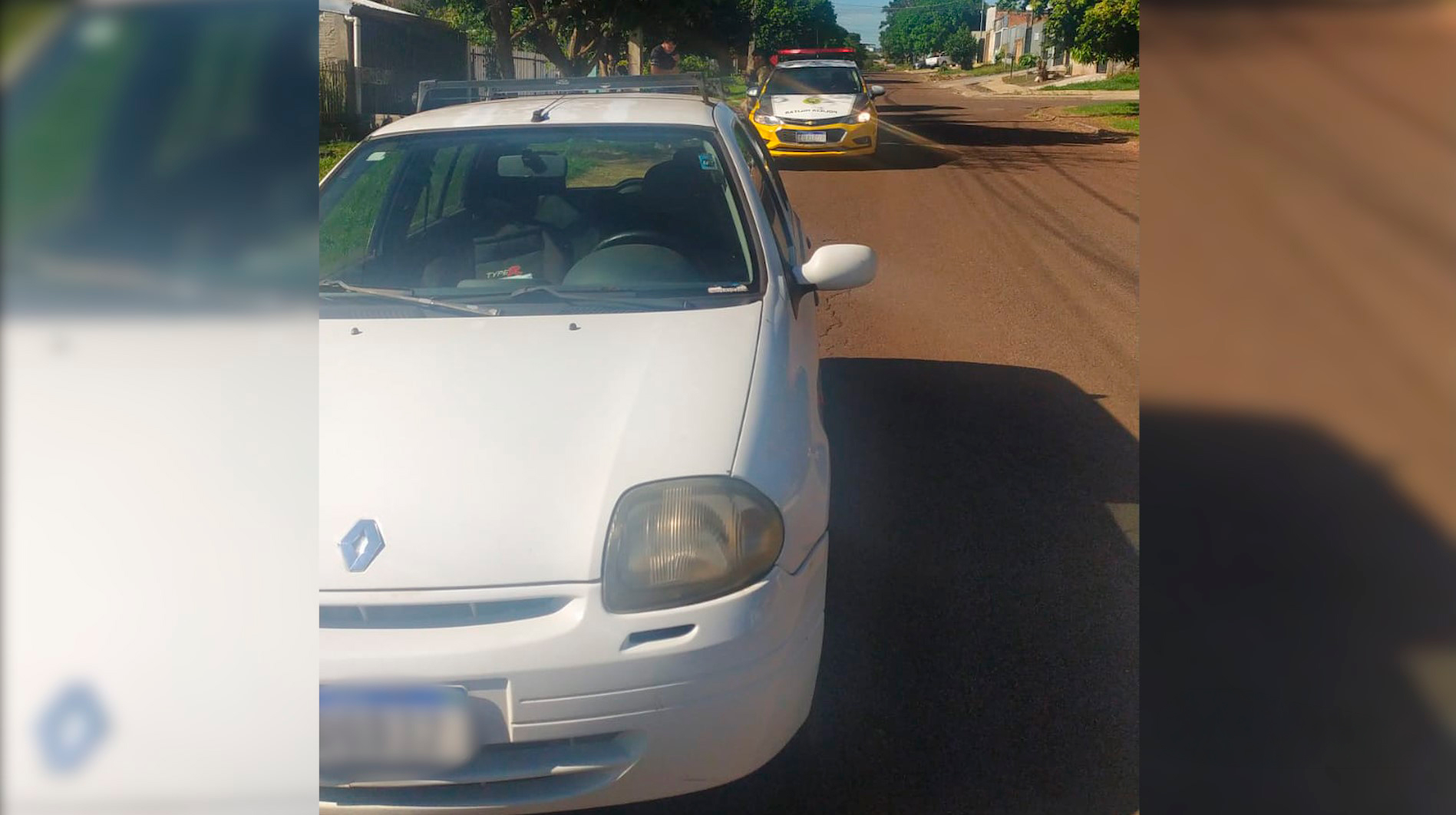 PM recupera Renault Clio furtado de chapeação no bairro Santa Cruz em Cascavel