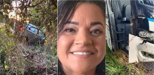 Mulher sofre acidente, sai do carro e morre após ser atropelada por ônibus no RS Imagem referente a Mulher sofre acidente, sai do carro e morre após ser atropelada por ônibus no RS