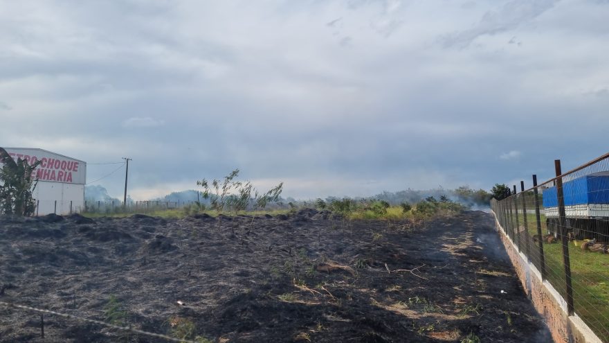 Incêndio ambiental mobiliza equipe do Corpo de Bombeiros em Cascavel