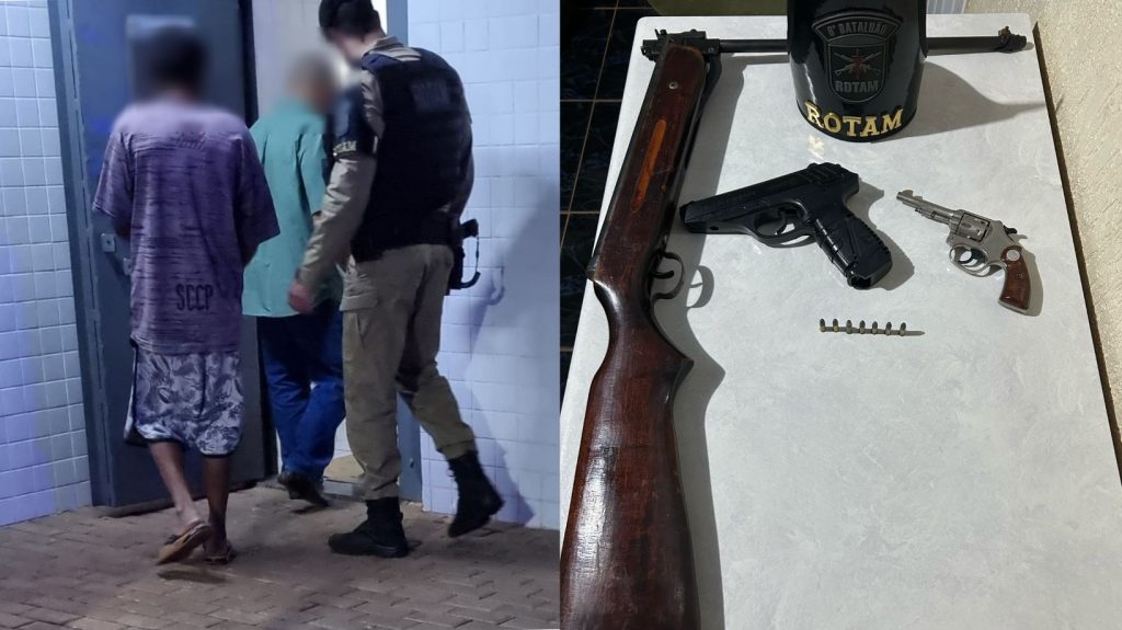 Rotam apreende armas e detém dois após denúncias de disparos em Boa Vista da Aparecida
