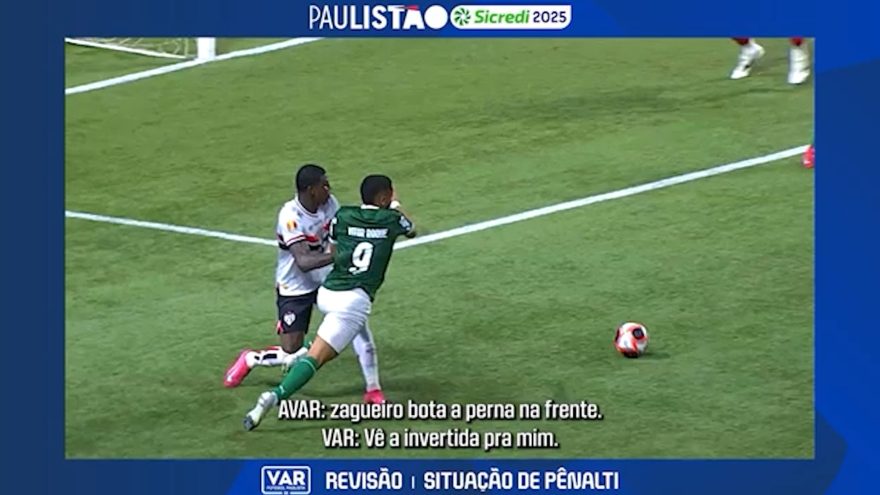 FPF libera áudio do VAR de Palmeiras x São Paulo sobre lance de pênalti polêmico