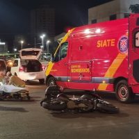 Imagem referente a Motociclista fica ferido em acidente na Rua São Paulo