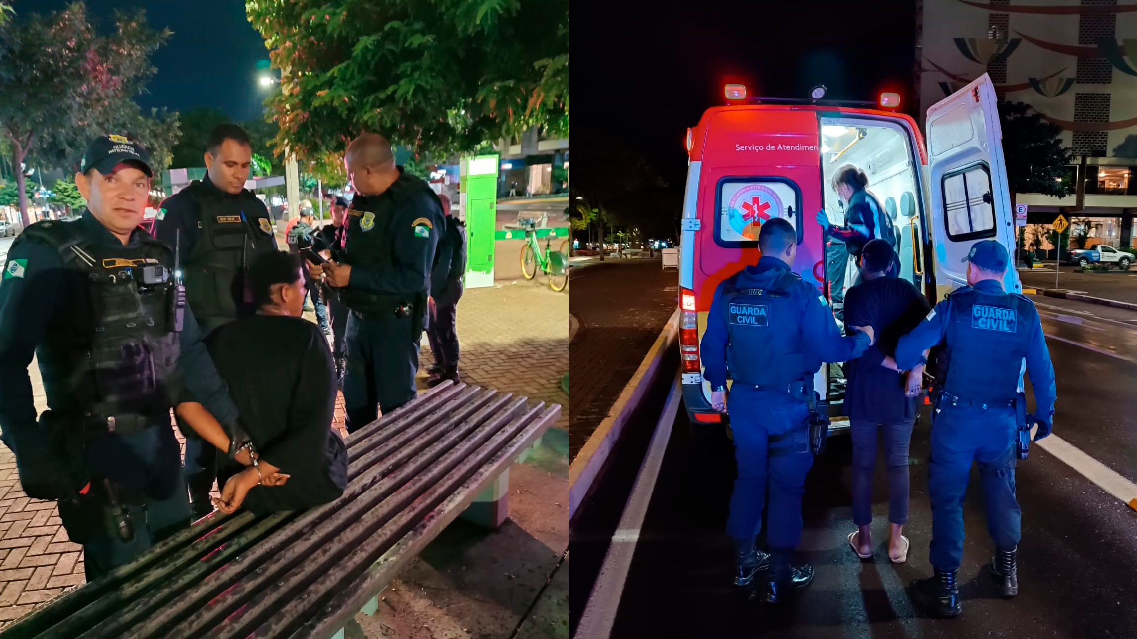 Mulher em situação de rua é contida pela GCP e encaminhada para internamento compulsório em Cascavel