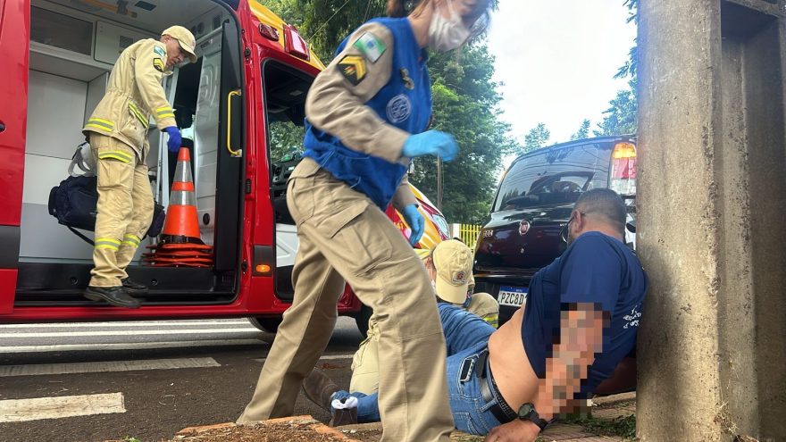 Motociclista fica ferido em acidente de trânsito na Rua Mato Grosso