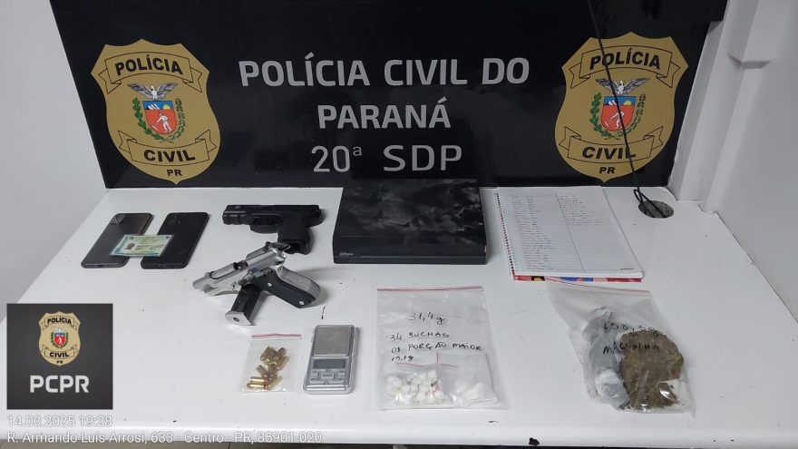 Tráfico de Drogas: Polícia apreende 192 gramas de entorpecentes e arma em Toledo
