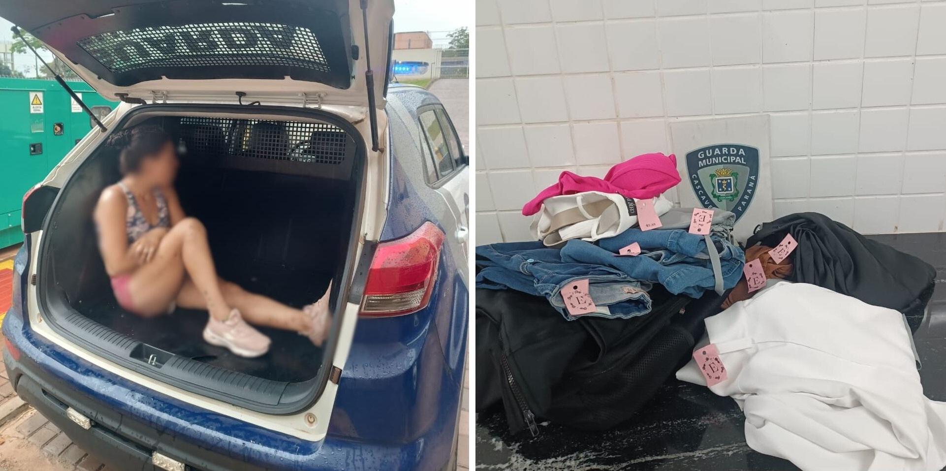 GM realiza abordagem a usuários e encontra com suspeita diversas roupas com etiquetas de loja