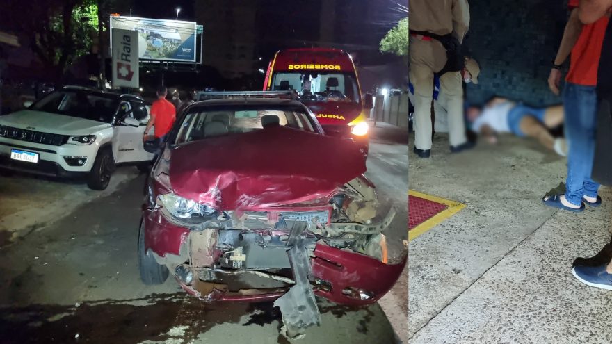 Forte batida entre Jeep e Palio deixa mulher ferida no Centro de Cascavel