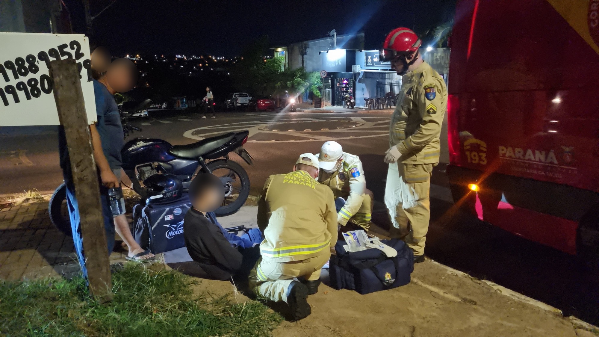 Motociclista fica ferido em acidente na Rua Leonardo da Vinci