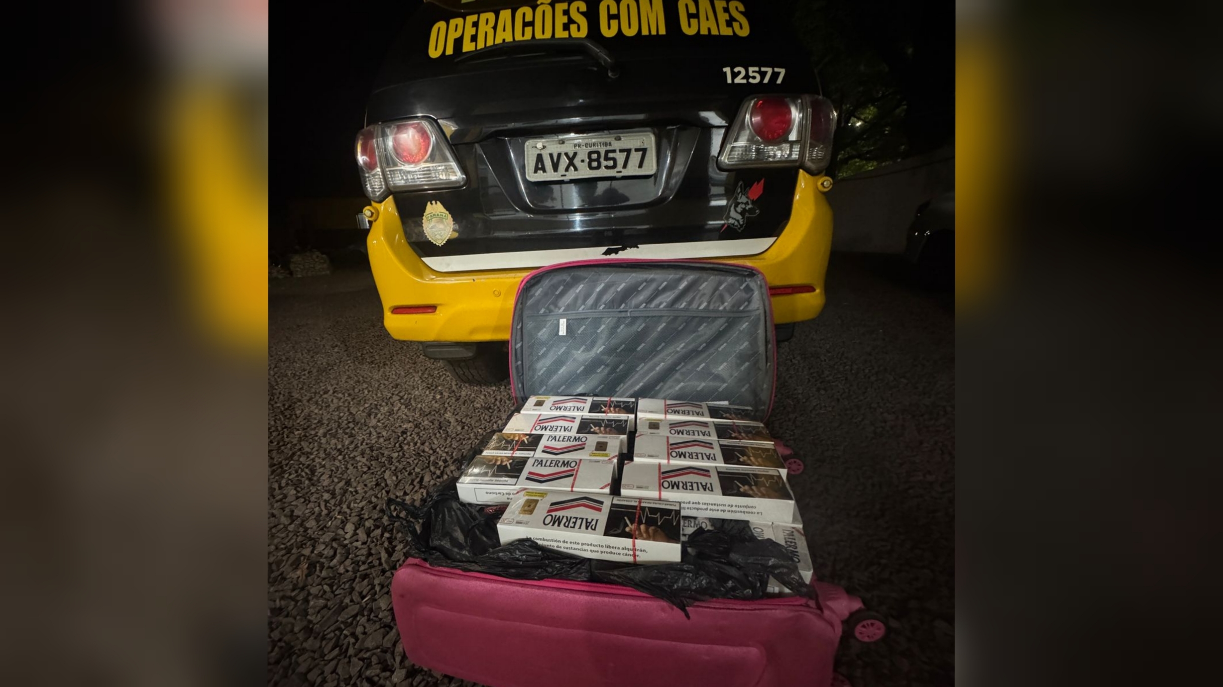 PM apreende 100 pacotes de cigarros contrabandeados em ônibus na BR-369 PM apreende 100 pacotes de cigarros contrabandeados em ônibus na BR-369
