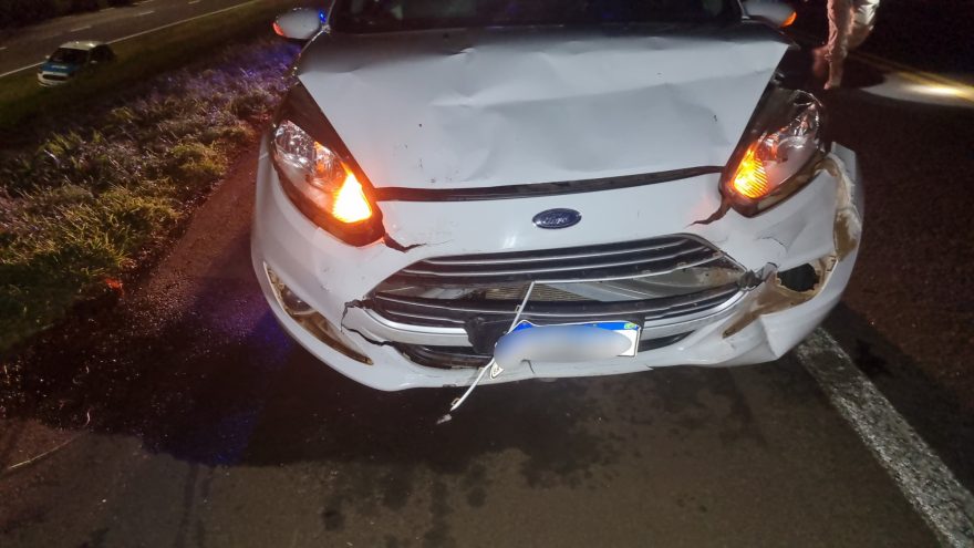 Colisão traseira na BR-277 envolvendo Siena e Fiesta deixa duas pessoas feridas