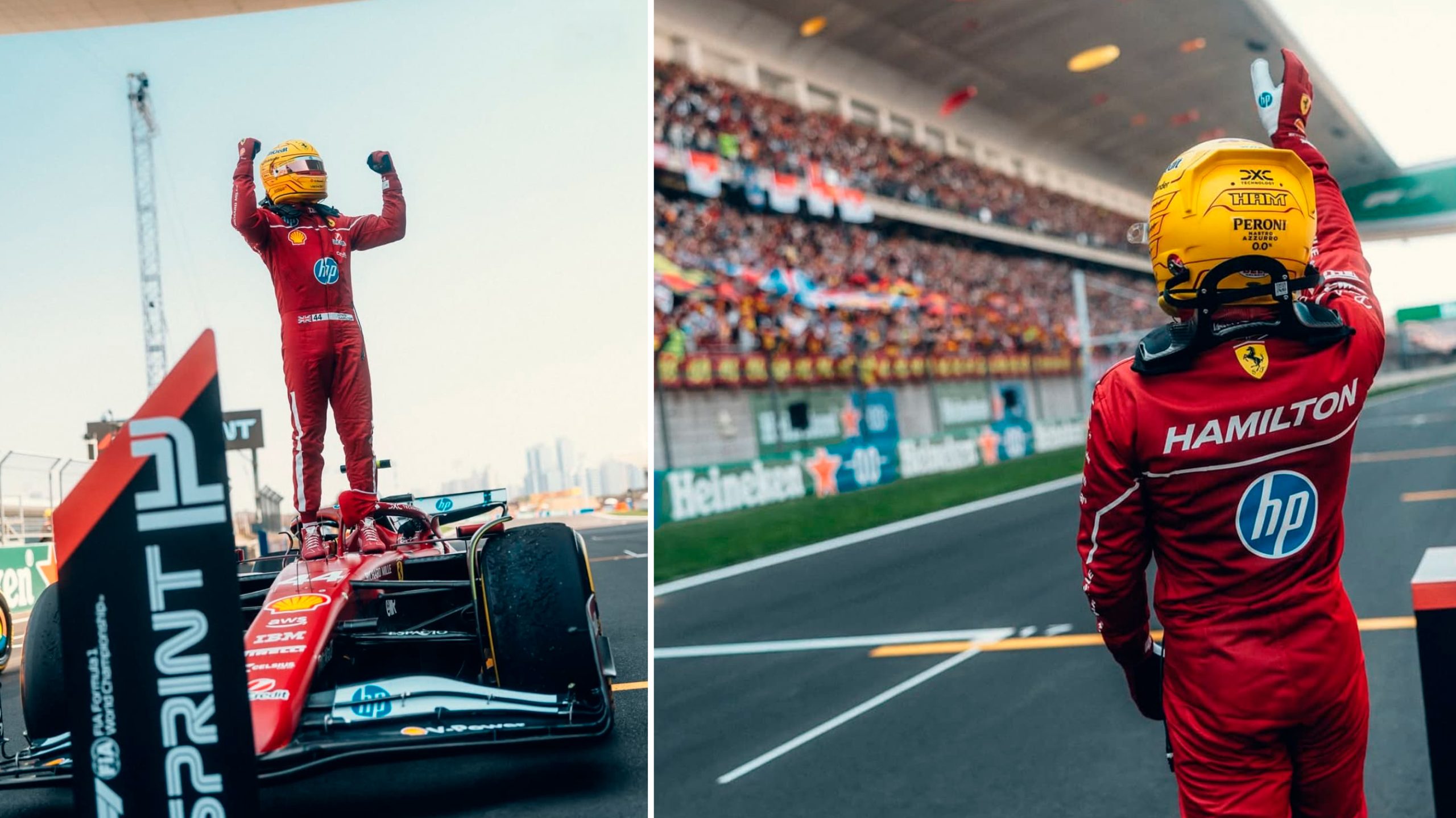 Hamilton e Ferrari vencem sprint pela primeira vez; Bortoleto é 18º no GP da China de F1