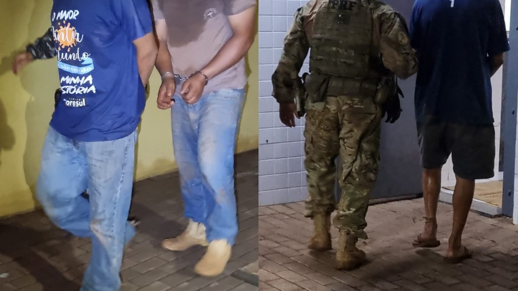 Ação da PRF e PM encontra maconha e armas em depósito e três são presos na BR-163
