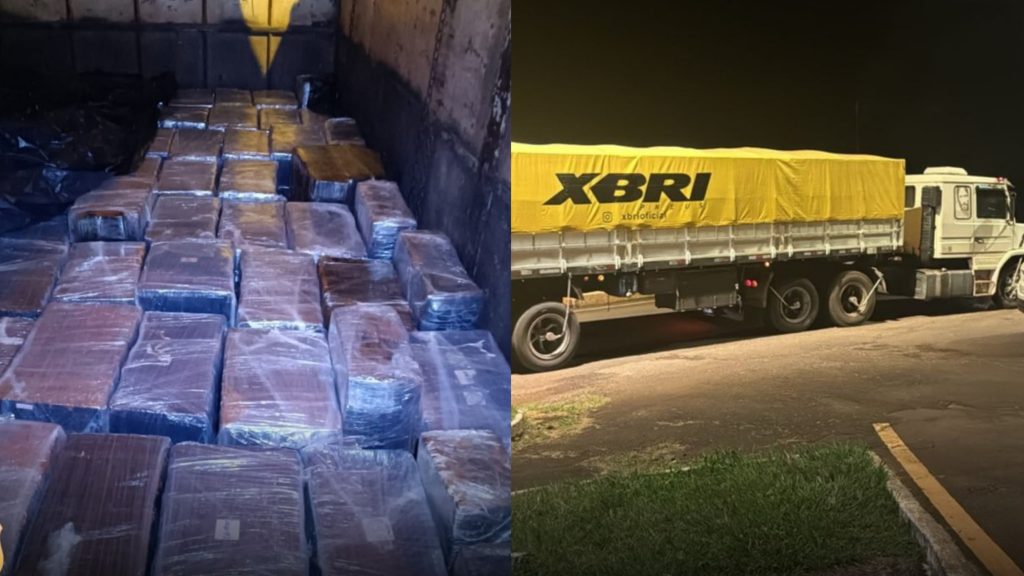 PF apreende carreta com 1600 kg de maconha em Céu Azul