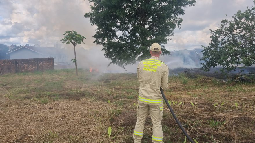 Cortina de fumaça: Bombeiros combatem incêndio ambiental na Avenida Barão do Rio Branco