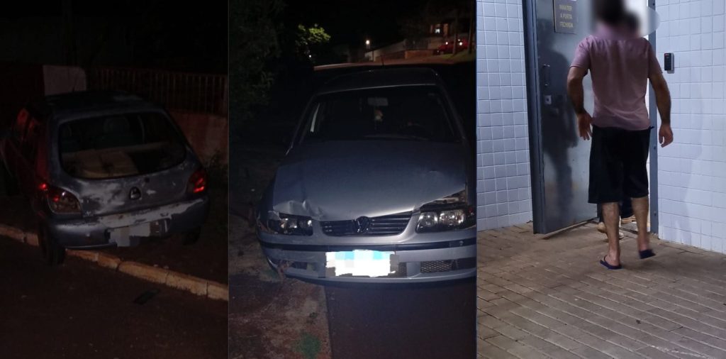 Motorista embriagado é detido ao bater em carro estacionado