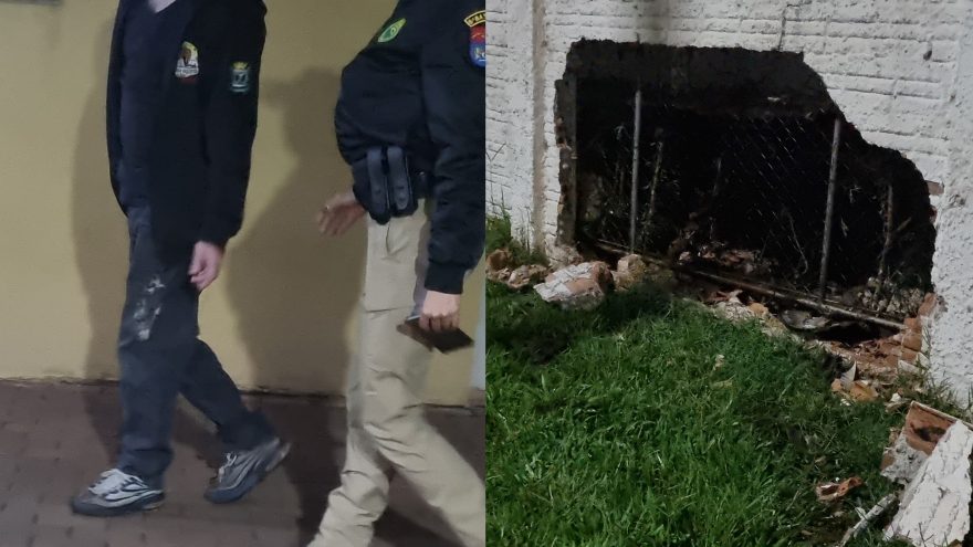 Condutor é detido por embriaguez ao volante após colidir Siena em muro de empresa na Rua Maracaí