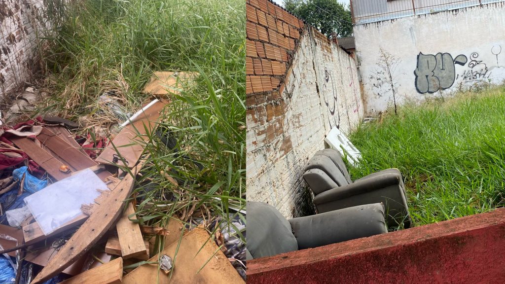 Internauta denuncia caso de descarte irregular de lixo em terreno no Centro Internauta denuncia caso de descarte irregular de lixo em terreno no Centro