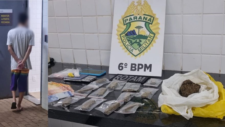 Rotam fecha ponto de tráfico de drogas no Santa Cruz e detém jovem em flagrante