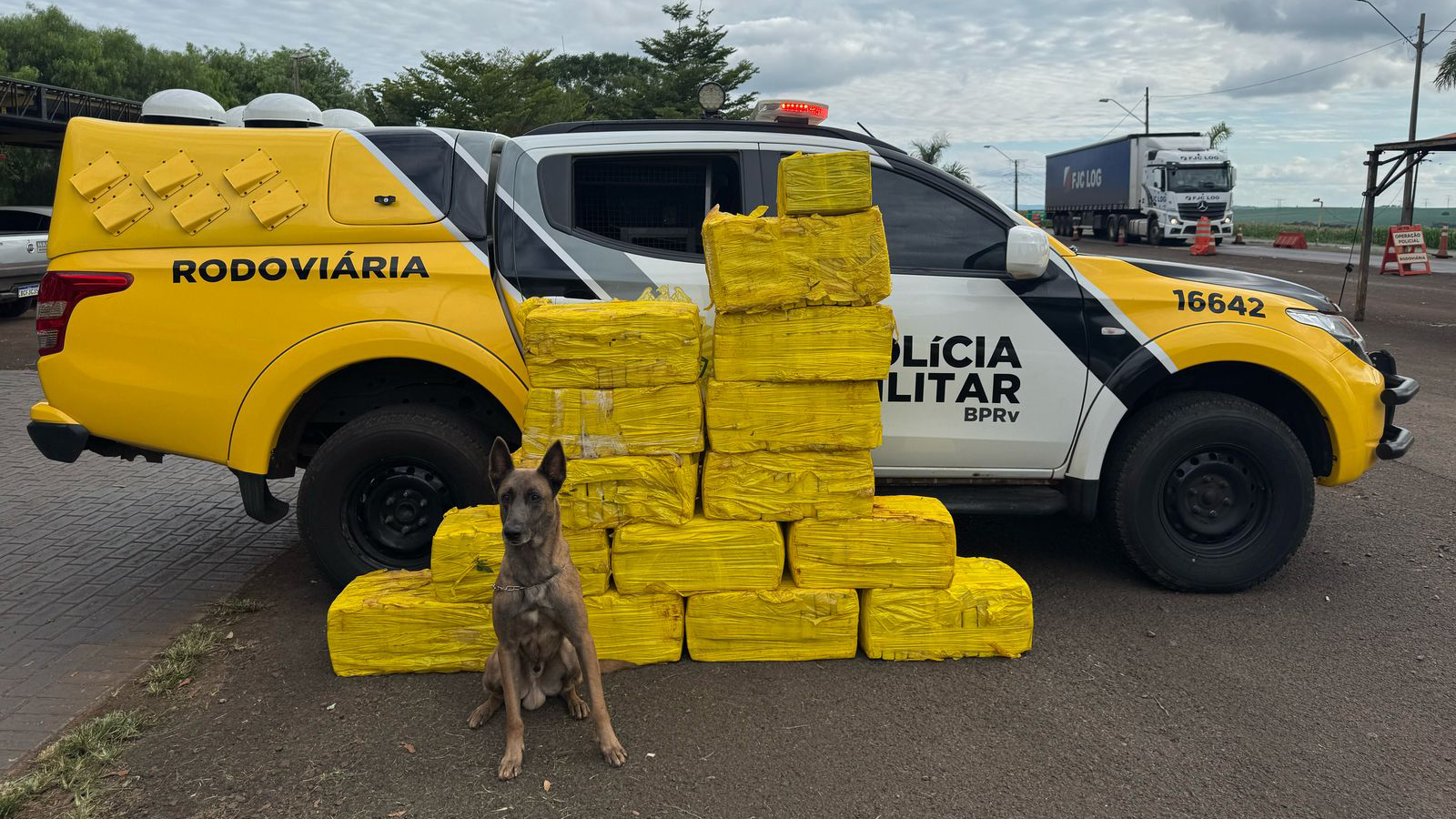 Maconha que saiu de Cascavel é apreendida pelo BPRv em Fiat Linea