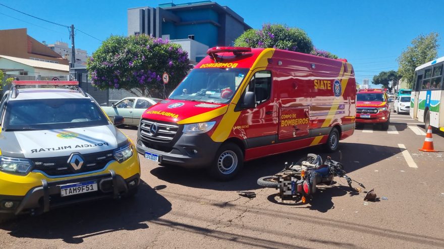 Grave acidente deixa motociclista ferido no Bairro Coqueiral