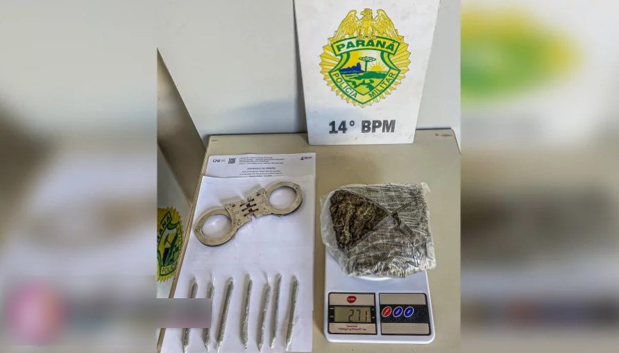 Polícia Militar cumpre mandado de prisão e apreende drogas na PR-495