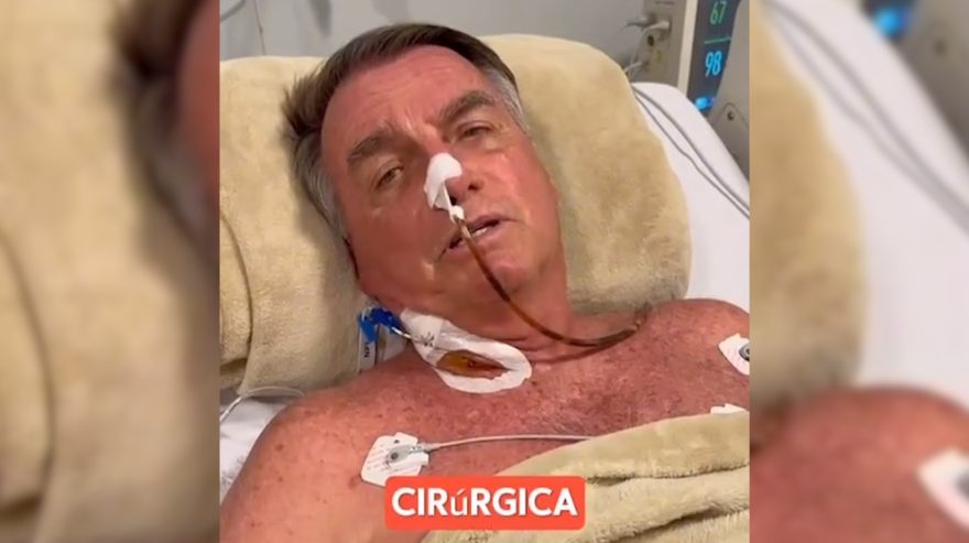 Bolsonaro grava vídeo no hospital e deve passar por cirurgia em Brasília