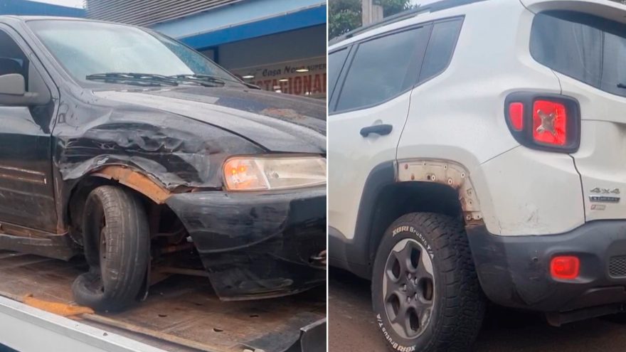 Celta colide em Renegade estacionado no Parque São Paulo