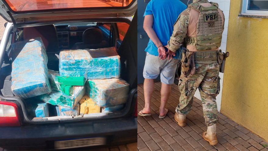 Homem é preso com Fiat Uno carregado com maconha na BR-277
