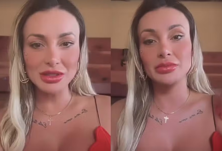 Influenciadora Andressa Urach é parada pela polícia em viagem de carro Influenciadora Andressa Urach é parada pela polícia em viagem de carro