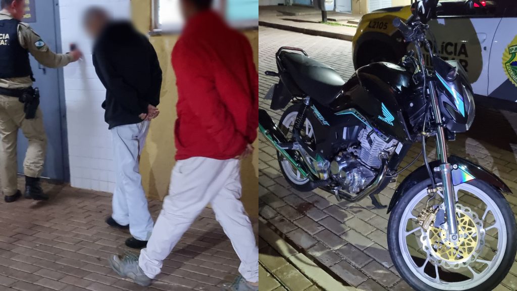 Jovem sem CNH e adolescente são detidos pela PM após fuga de moto na contramão na Carlos Gomes