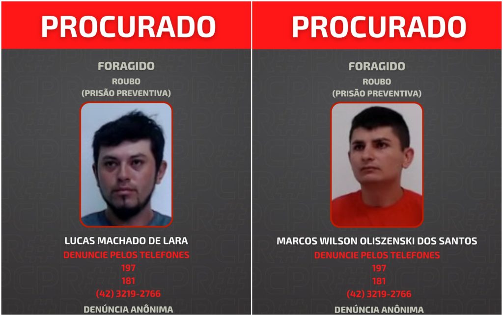 Caçada em Ponta Grossa: Polícia divulga imagens de suspeitos de furtos e roubos em série Caçada em Ponta Grossa: Polícia divulga imagens de suspeitos de furtos e roubos em série