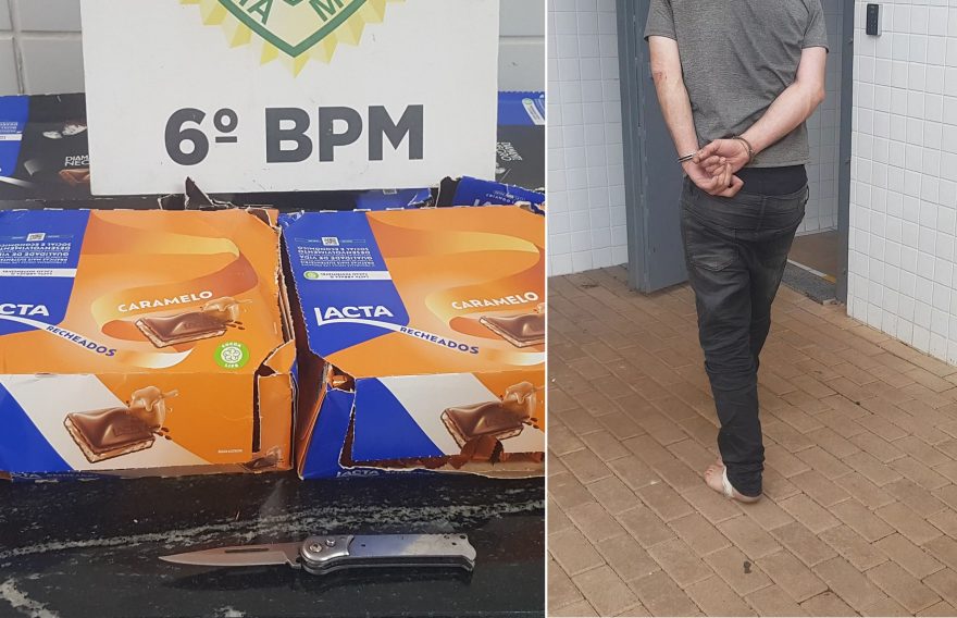 Ladrão fere funcionário de mercado ao tentar roubar chocolate em Cascavel