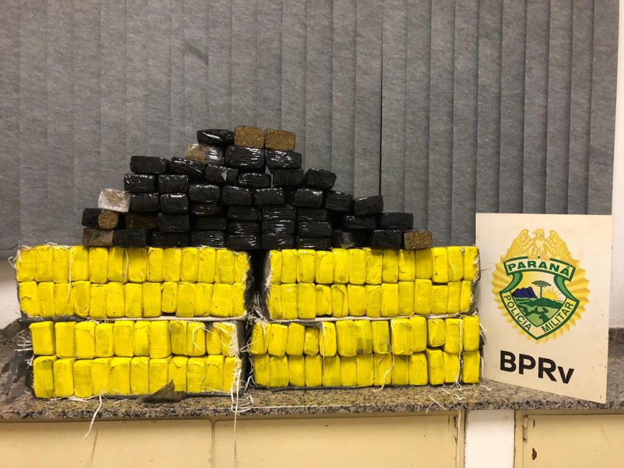 BPRv apreende quase 100 kg de maconha em Santa Tereza do Oeste
