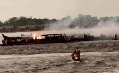 Congo: incêndio em barco deixa mais de 100 mortos e 150 desaparecidos Congo: incêndio em barco deixa mais de 100 mortos e 150 desaparecidos